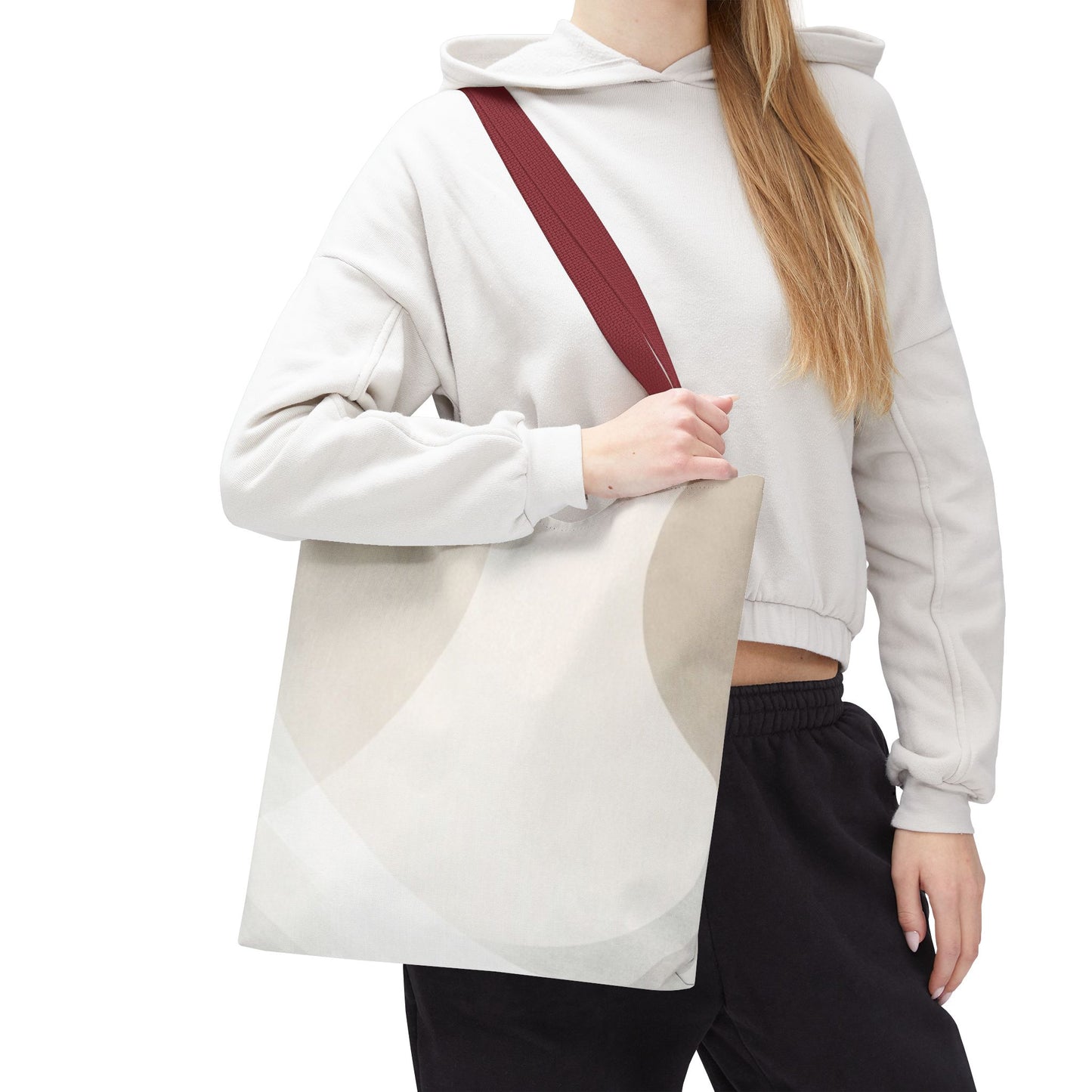 Neutral Abstract Geometric Tote Bag | Minimal Beige Shapes