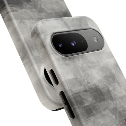 Abstract gray grid print phone case for iPhone, tough protective cover designed by Printify.