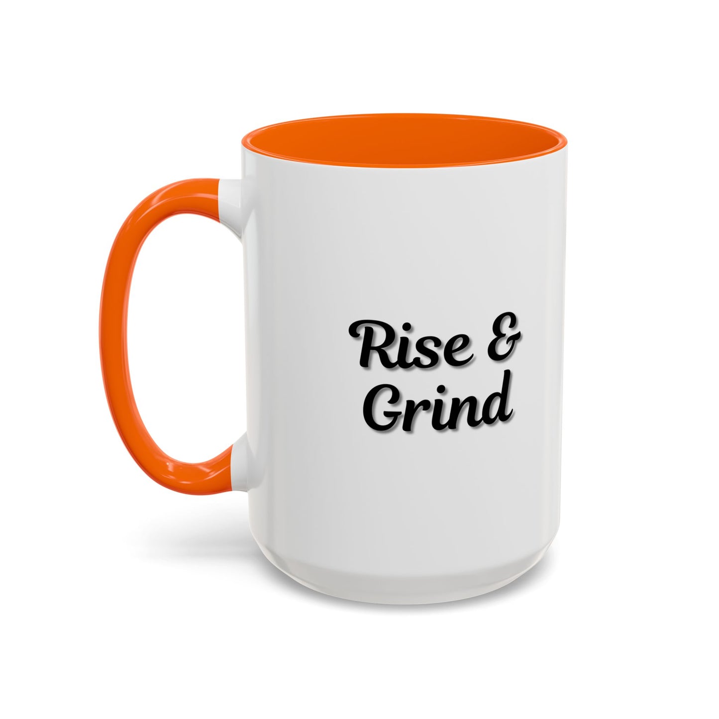 Motivational Rise & Grind Coffee Mug, Black Accent Mug, Daily Inspiration, Gift for Coffee Lovers, 11oz 15oz Ceramic Cup