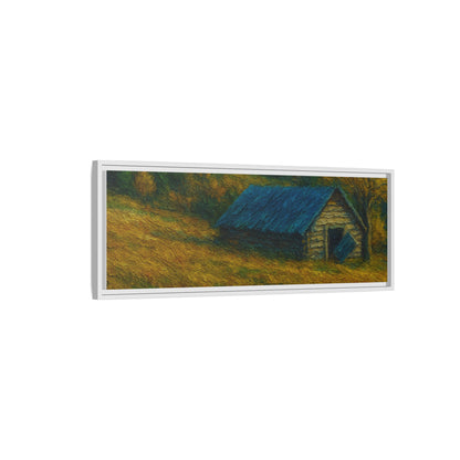 Framed Matte Canvas Print, Rustic Artwork, Farmhouse Decor, Nature Wall Art, Gift for Home, Autumn Decor, Landscape Painting