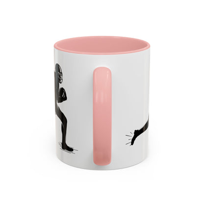 Football Player Themed Accent Coffee Mug, Sports Fan Gift, Unique Mug for Athletes, Coffee Lover, Game Day Essential - TRV