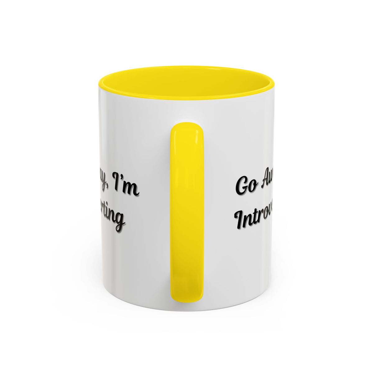 Ceramic coffee mug with "Go Away, I'm Introverting" print, 11 oz, perfect for introverts, by Printify.
