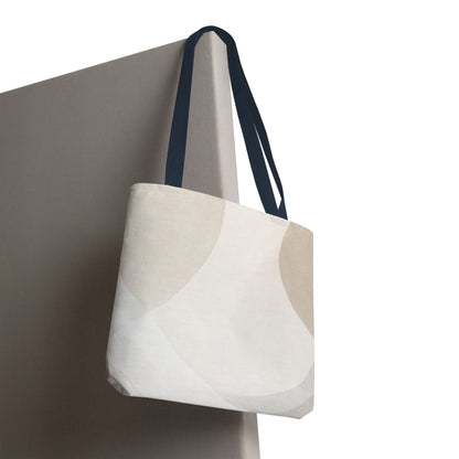 Neutral Abstract Geometric Tote Bag | Minimal Beige Shapes