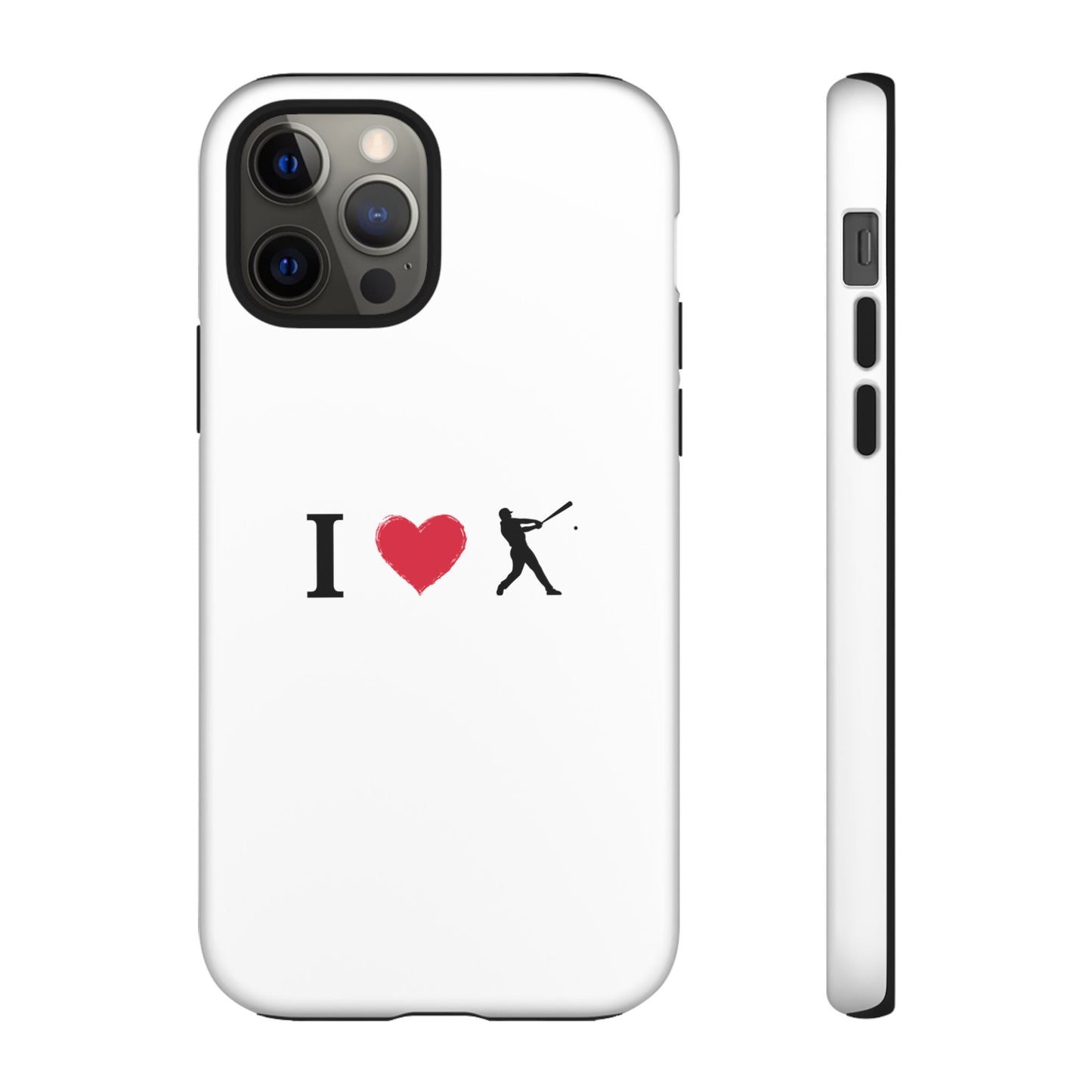 Baseball Love Phone Case, Tough Cases for Sports Lovers, i Heart Baseball Protection, Gift for Players, Cute Sports Case - TRV