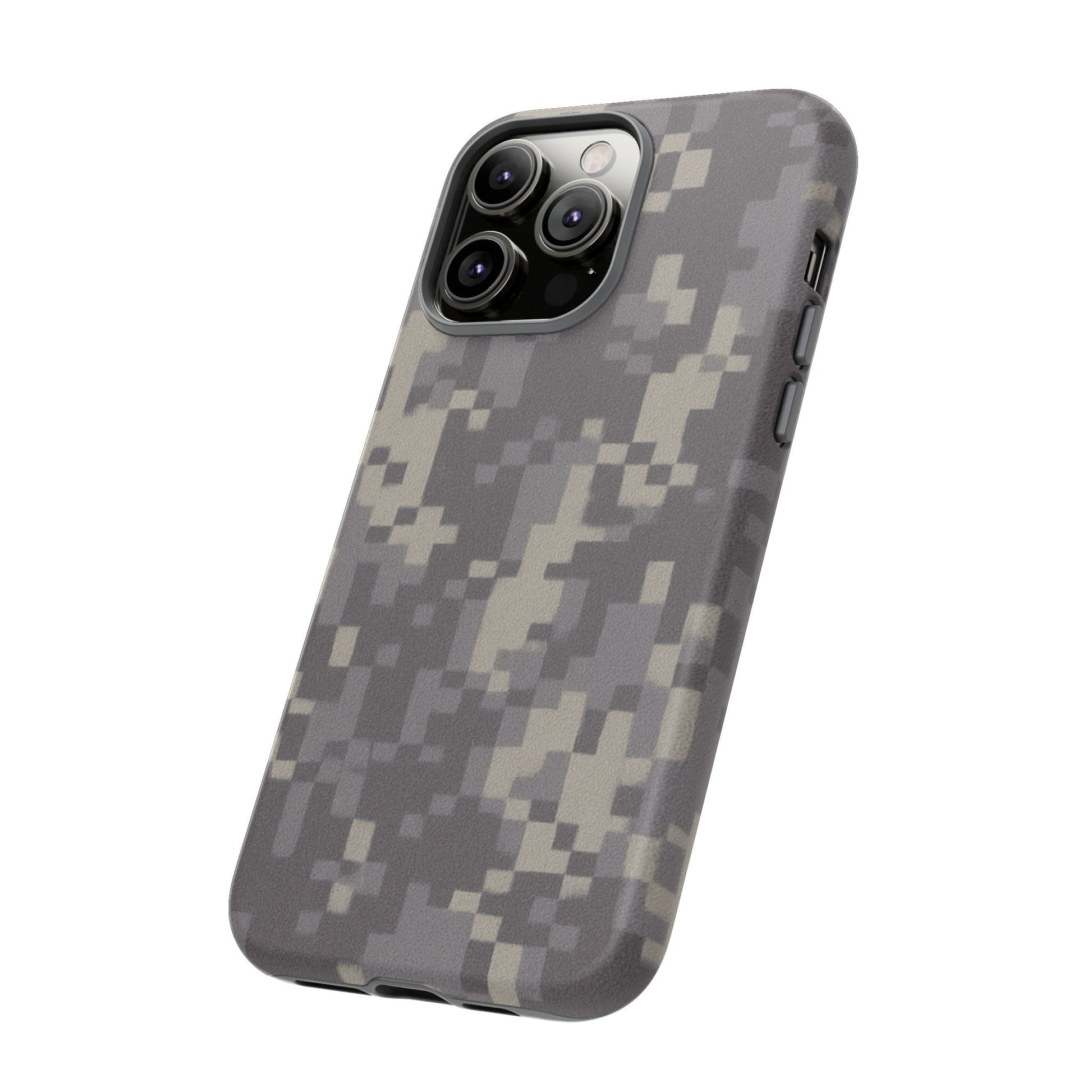 Digital camo print rugged phone case by Printify, protective cover designed for durability and style.