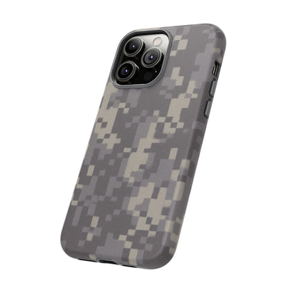 Digital camo print rugged phone case by Printify, protective cover designed for durability and style.