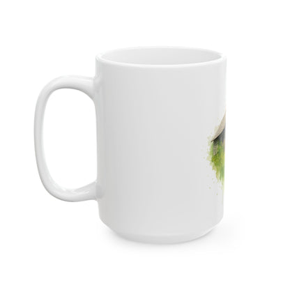 Rustic Cabin Ceramic Mug - Cozy Coffee Cup for Nature Lovers, Gift for Home, Farmhouse Decor, Tea Time, Camping Enthusiasts - TRV