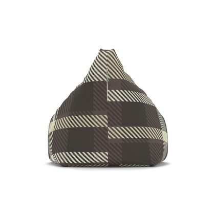 Brown Plaid Pattern Bean Bag Chair Cover | Rustic Buffalo Check