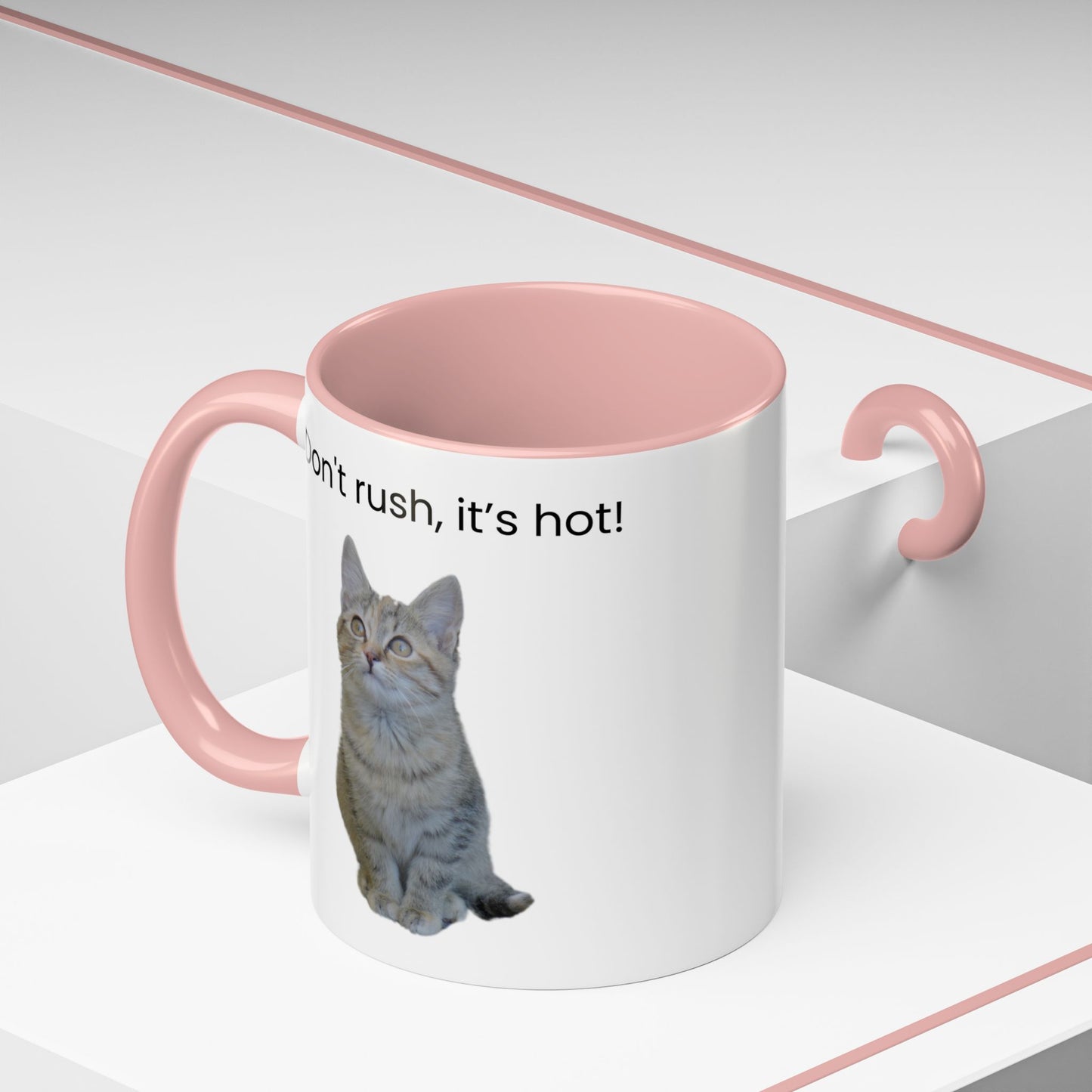 Cute Cat Coffee Mug - "Don't Rush, It's Hot!" - TRV