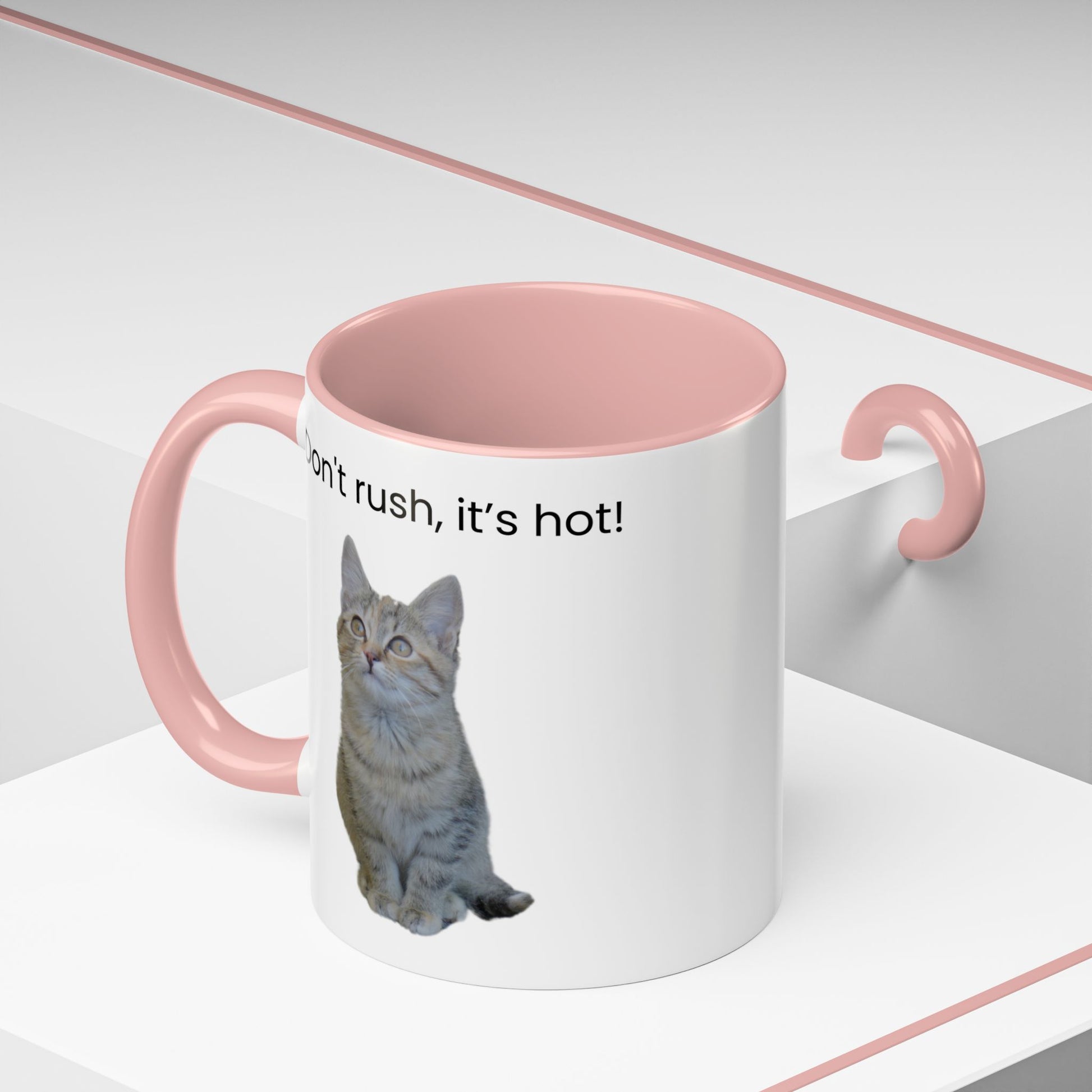 Cute Cat Coffee Mug - "Don't Rush, It's Hot!" - TRV
