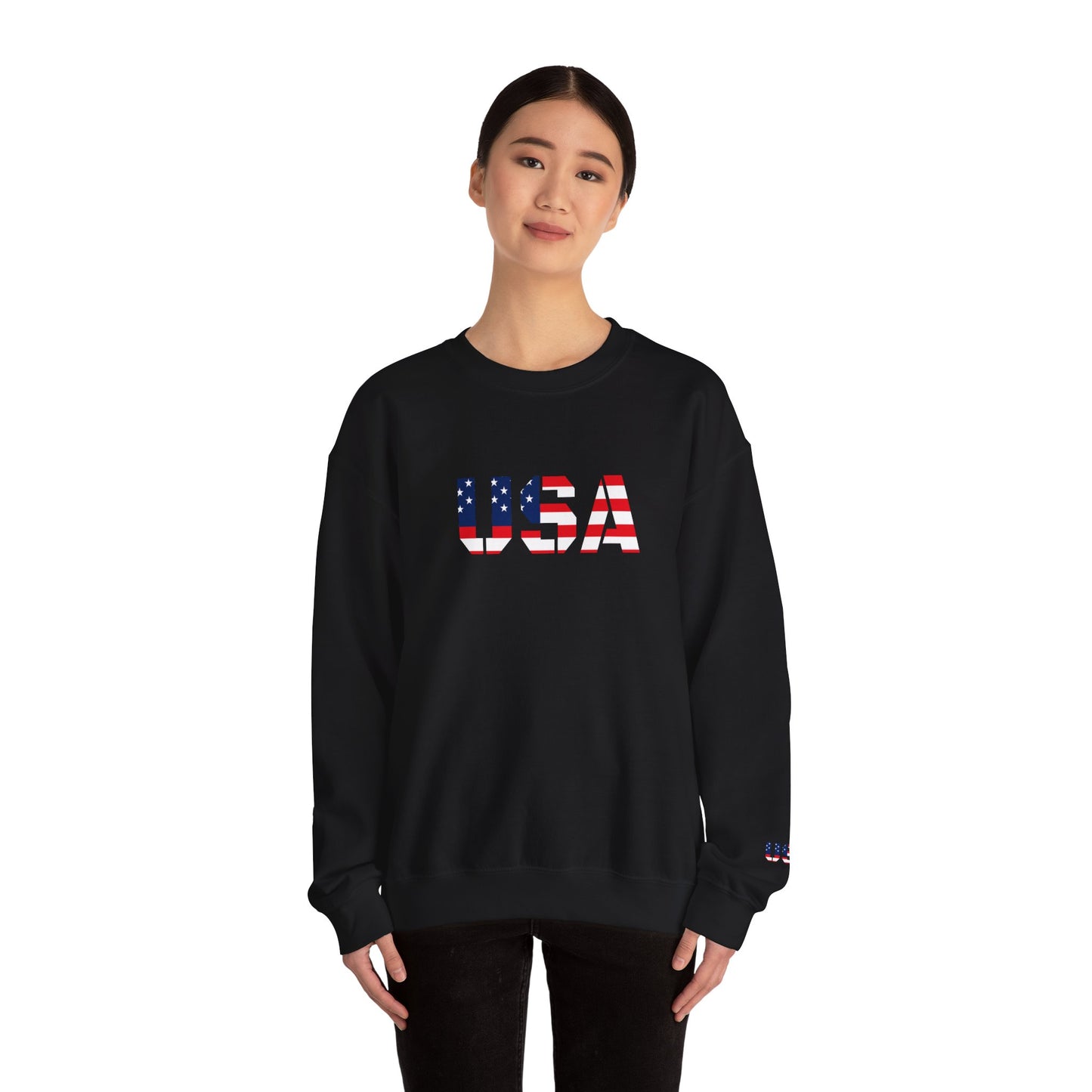 USA Flag Unisex Crewneck Sweatshirt, Cozy Apparel, Casual Wear, Independence Day Gift, Americana Style