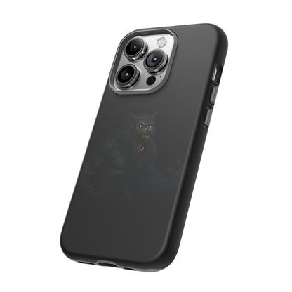 Werewolf Phone Case, Tough Cases, Black Panther Design, Gift for Animal Lovers, Phone Accessories, Fierce Phone Protection - TRV