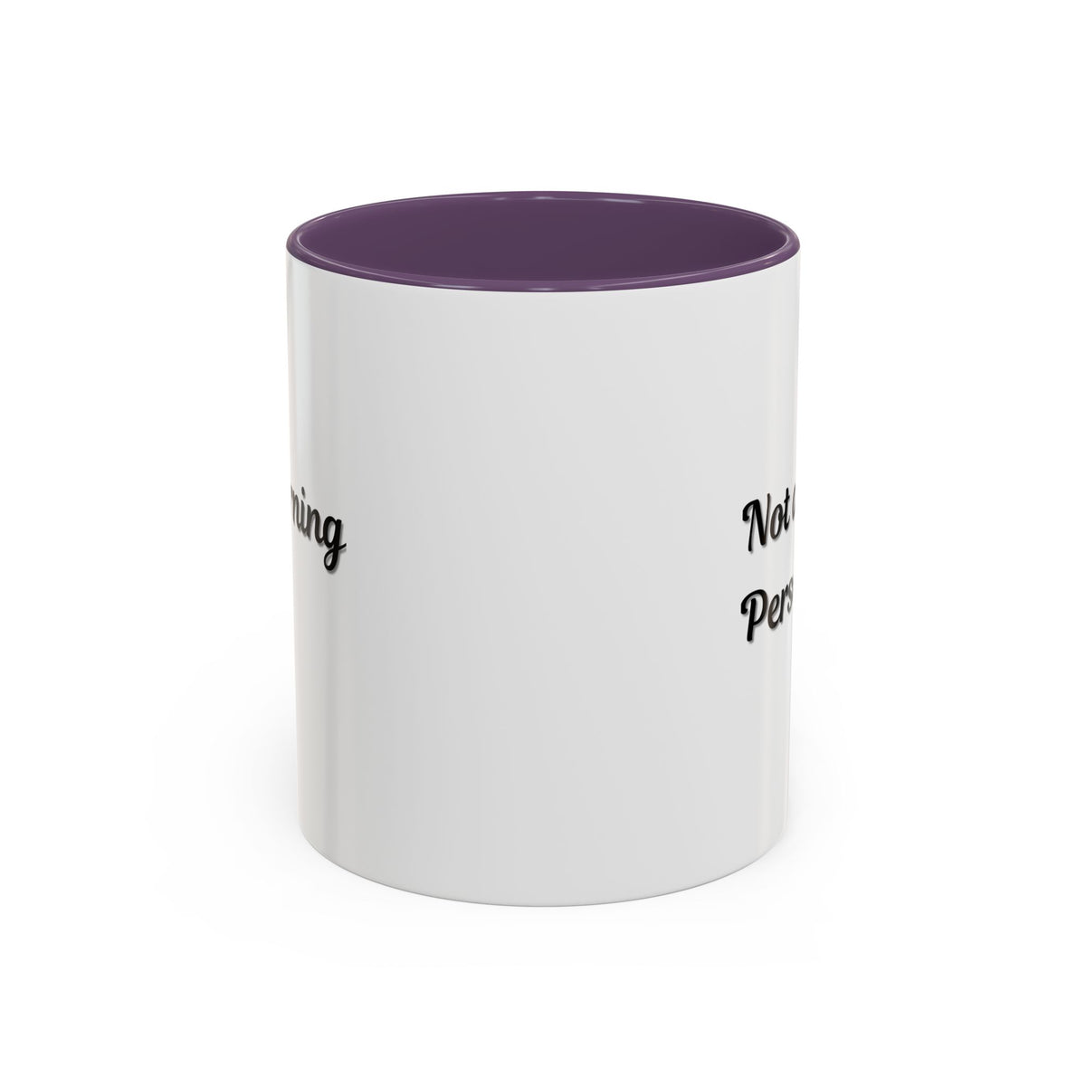 Ceramic "Not a Morning Person" accent coffee mug in 11oz or 15oz, featuring bold text and a comfortable handle.