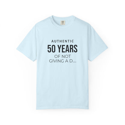 Custom garment-dyed T-shirt from Printify, showcasing a plain, soft-colored cotton tee ready for personalized design.