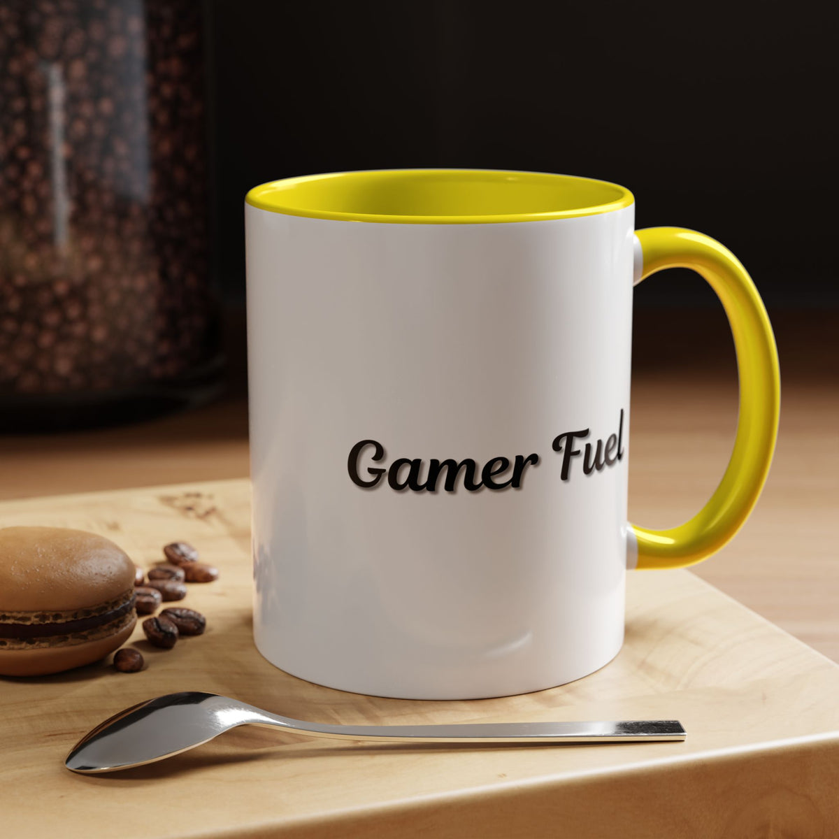 Printify Gamer Fuel coffee mug in 11oz or 15oz size with gaming-themed design, ceramic mug perfect for gamers.