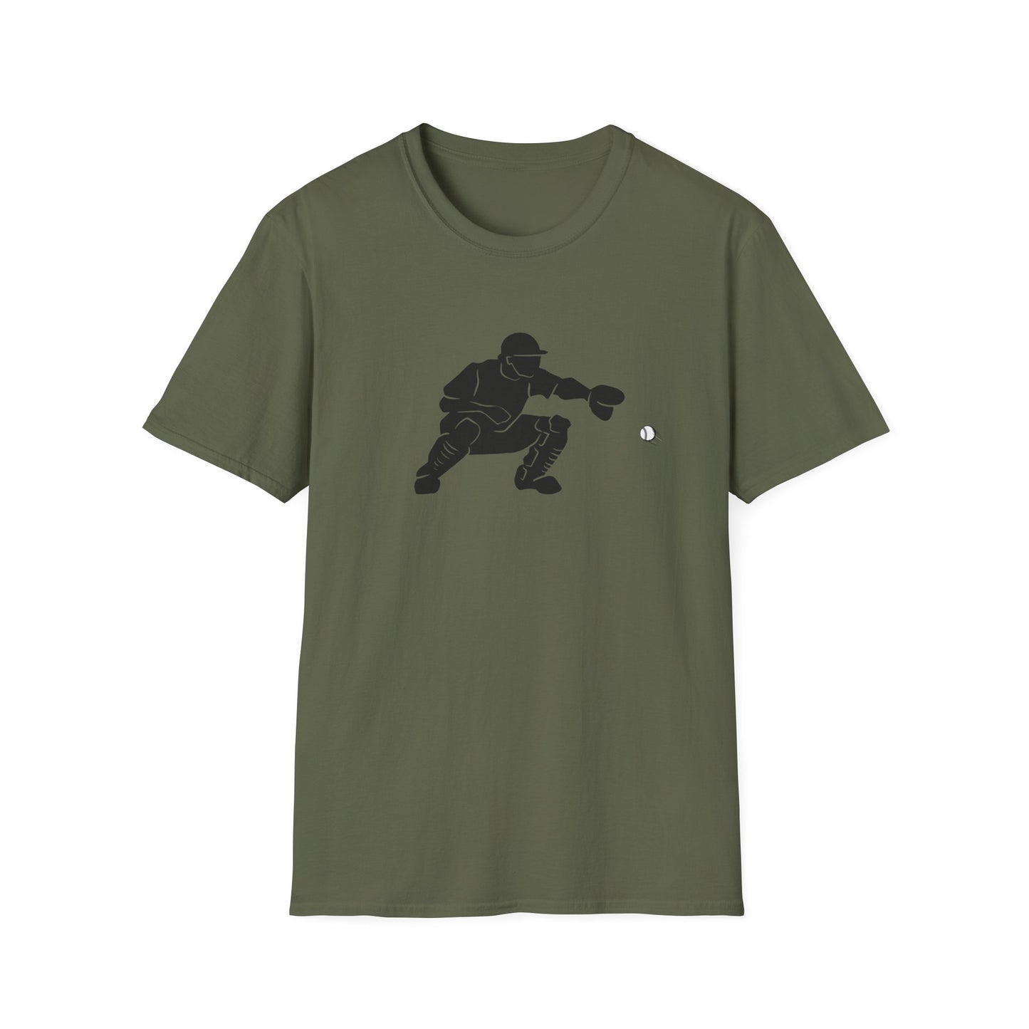 Baseball Catcher Unisex Softstyle T-Shirt, Sports Apparel, Gift for Athletes, Workout Gear, Casual Wear, Special Occasions