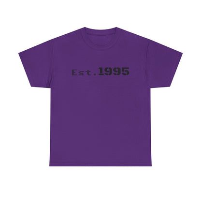 Vintage minimalist born in 1995 T-shirt by Printify with "Est. 1995" print, casual and stylish birthday shirt for men and women.