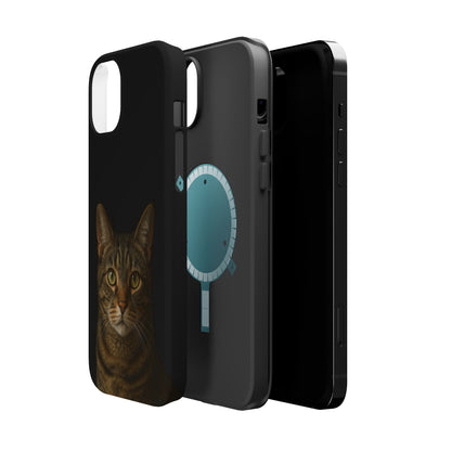 Magnetic Impact-Resistant Phone Case — Realistic Tabby Cat Portrait