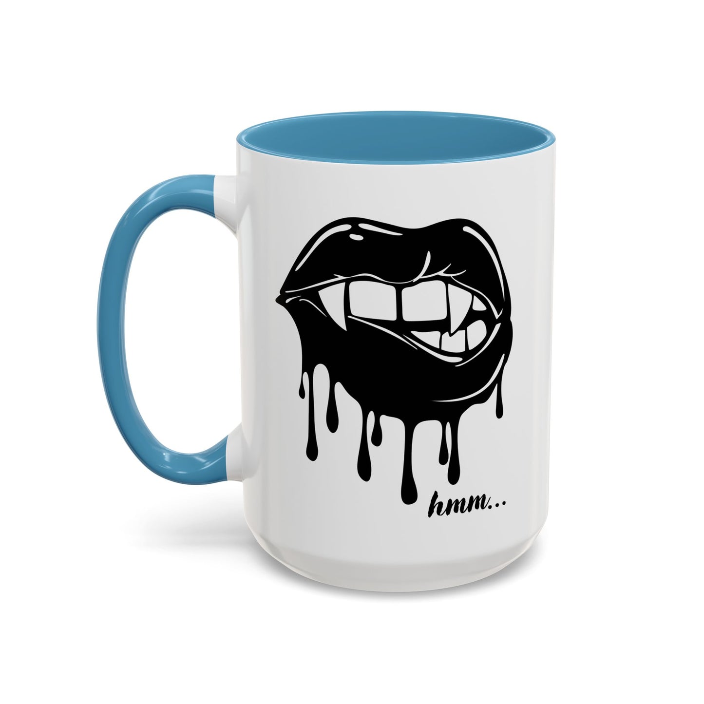 Dripping Lip Coffee Mug – "hmm..." Accent Ceramic Mug (11/15oz)