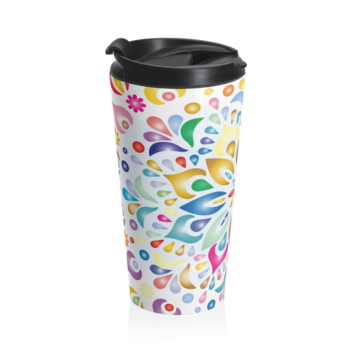 Colorful mandala 15oz insulated stainless steel travel mug - view 4