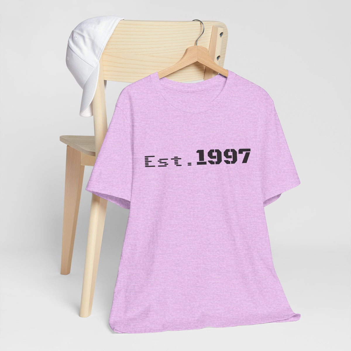 Vintage 1997 Established T-Shirt by Printify featuring retro design and classic fit, perfect for casual wear.