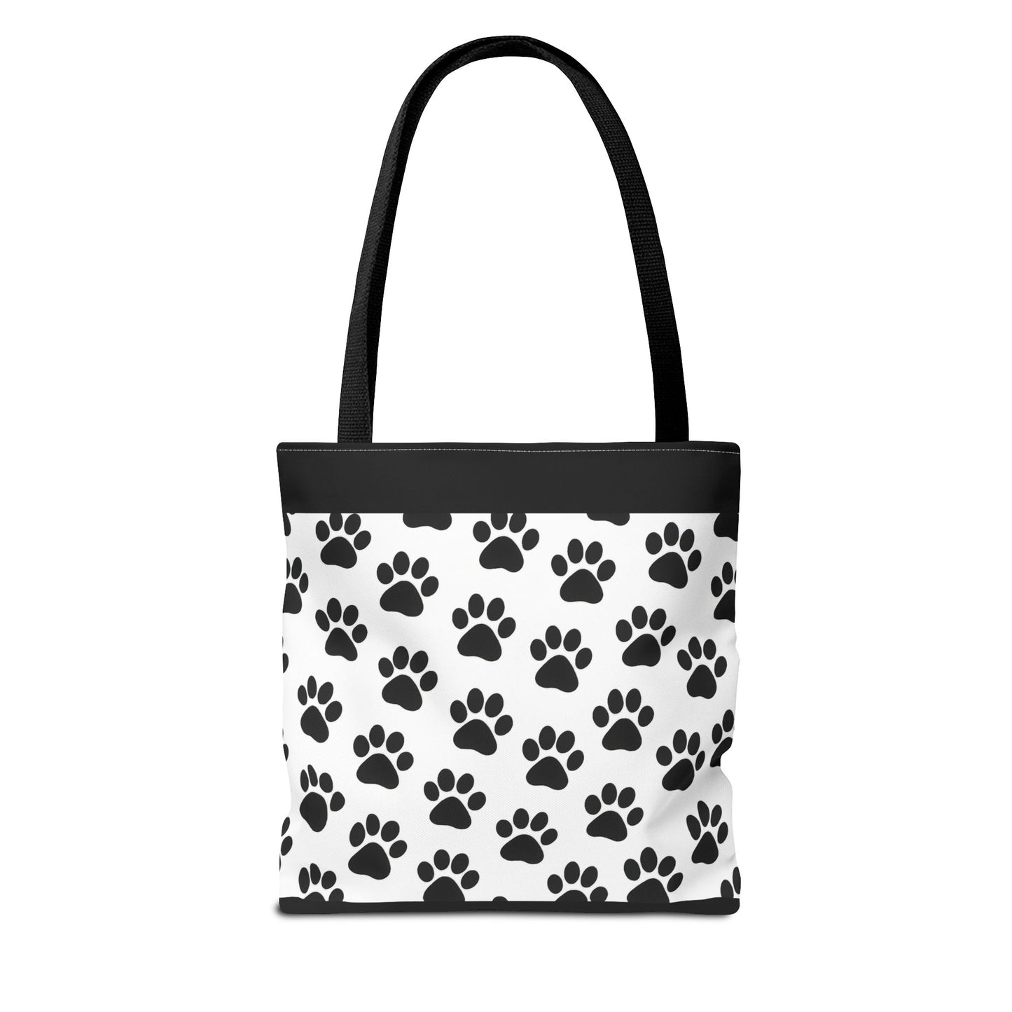 Eco-friendly tote bag with paw print design, perfect for dog and cat lovers, by Printify. Durable carryall bag for everyday use.
