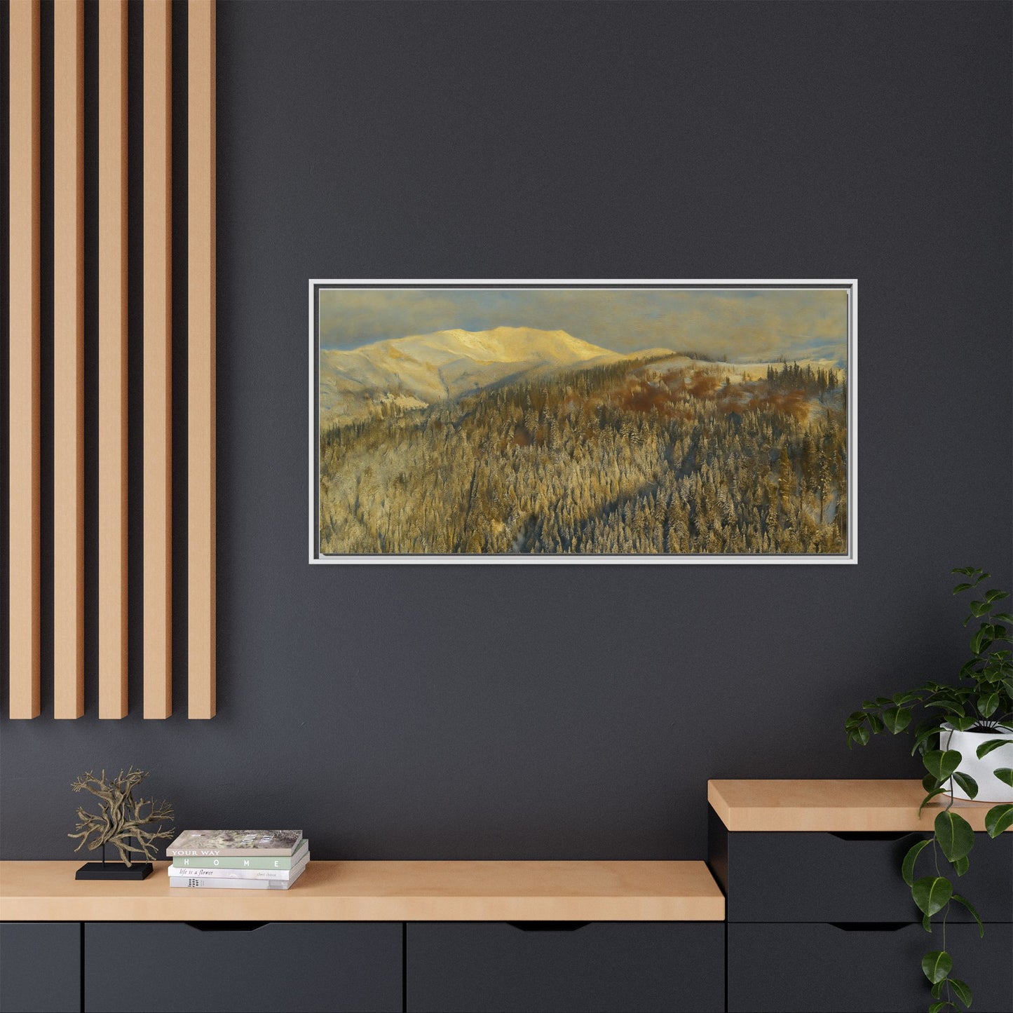 Framed Mountain Canvas Art, Perfect for Home Decor, Nature Wall Art, Gift for Nature Lovers, Cozy Atmosphere - TRV