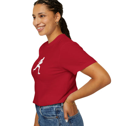 Sporty Unisex Garment-Dyed T-Shirt with Football Player Graphic, Activewear, Casual Wear, Gift for Runners, Fitness Apparel, Everyday Style