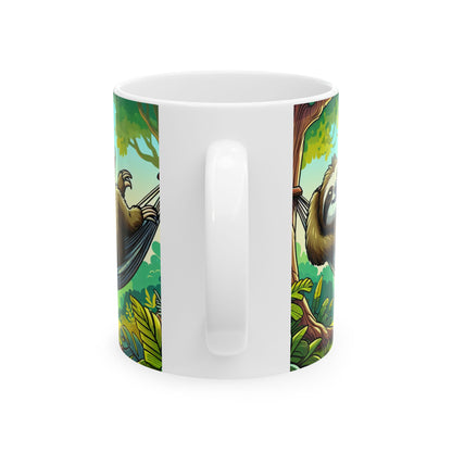 Sloth Lovers Ceramic Mug - Cute Jungle Coffee Cup, Gift for Nature Lovers, Relaxation Mug, Birthday Present, Unique Kitchenware