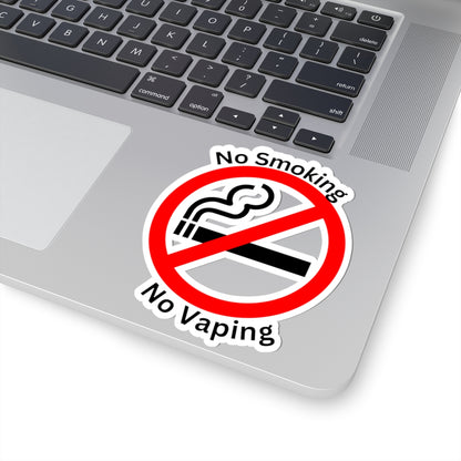 No Smoking No Vaping Sticker — Kiss-Cut No Smoking / Vaping Decal for Laptops, Water Bottles & Public Spaces