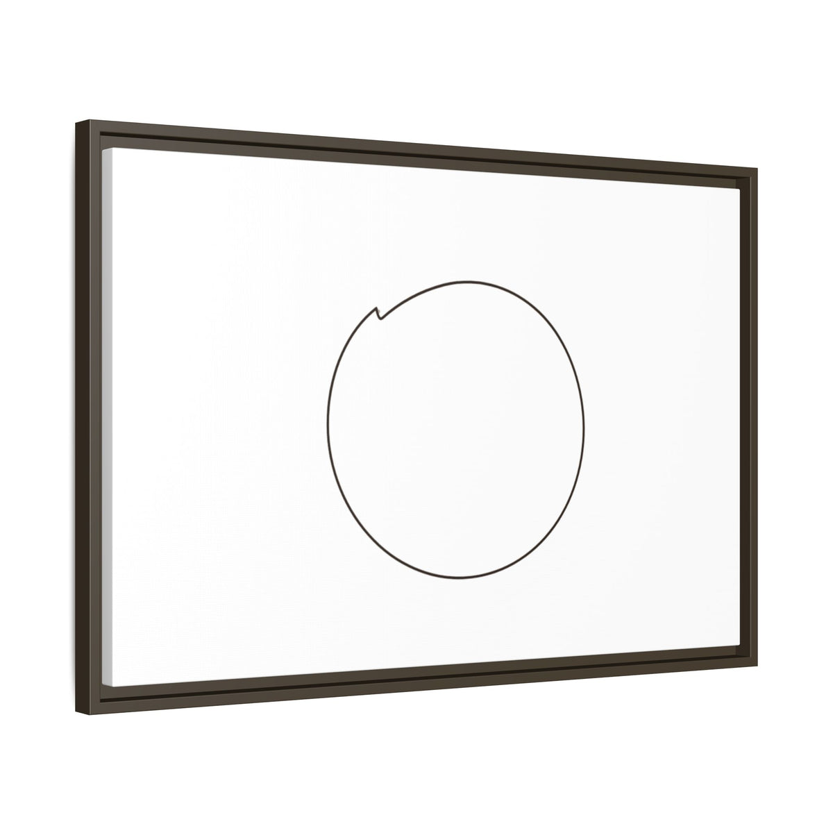 Framed matte canvas wall art featuring a minimal circular line design, by Printify, showcasing modern abstract wall decor.