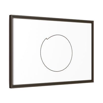 Framed matte canvas wall art featuring a minimal circular line design, by Printify, showcasing modern abstract wall decor.