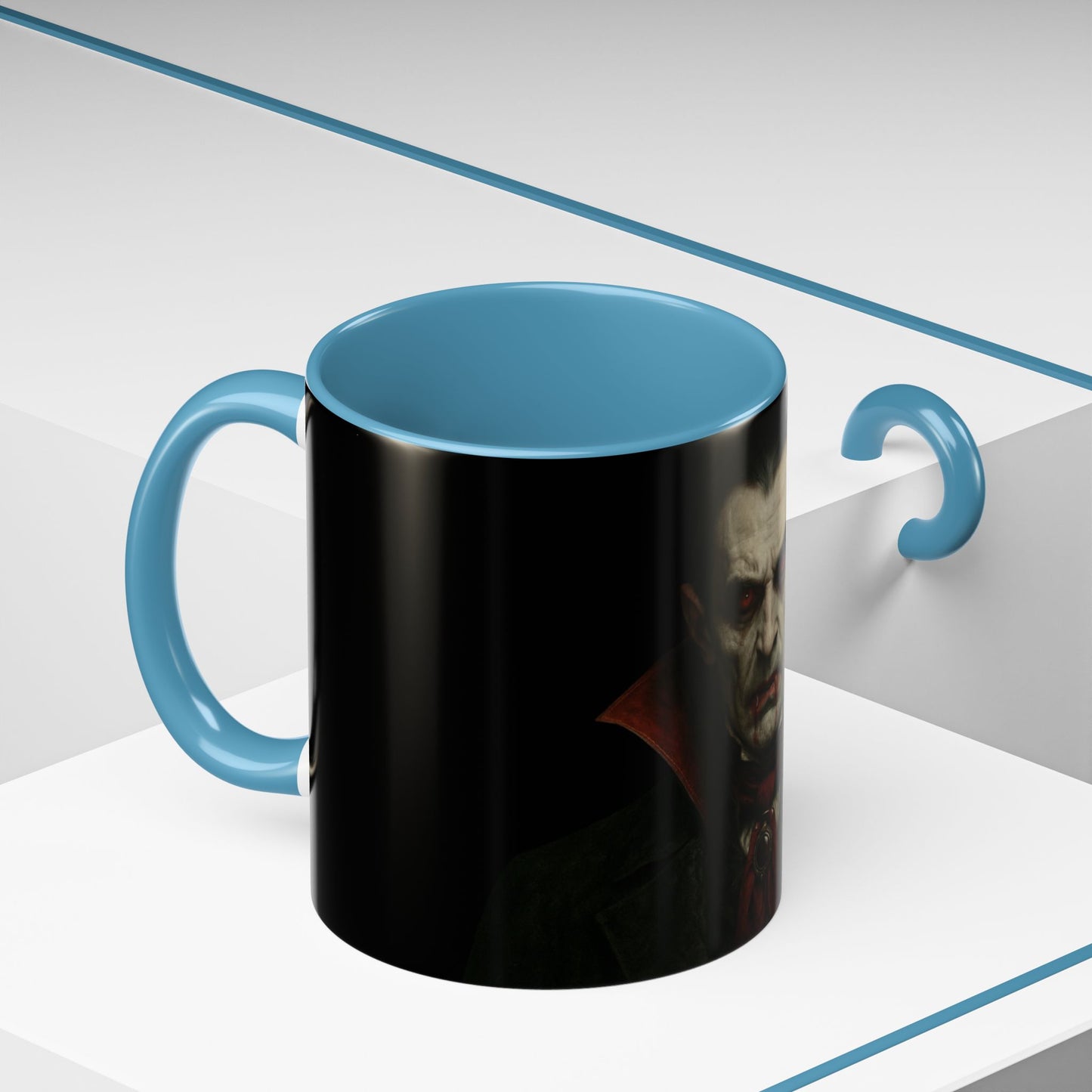 Gothic Dracula Vampire Accent Coffee Mug | Spooky Halloween Gift, Unique Home Decor, Collector's Mug, Coffee Lover's Gift