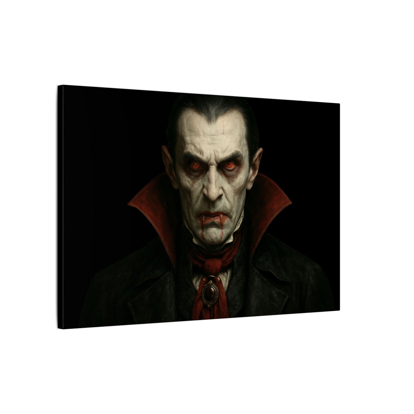 Gothic Vampire Canvas Wall Art, Spooky Decor, Halloween Home Accent, Creepy Art Piece, Horror Themed Gift