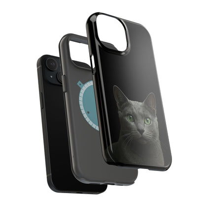 Russian Blue Cat Phone Case — Magnetic Impact-Resistant iPhone Cover