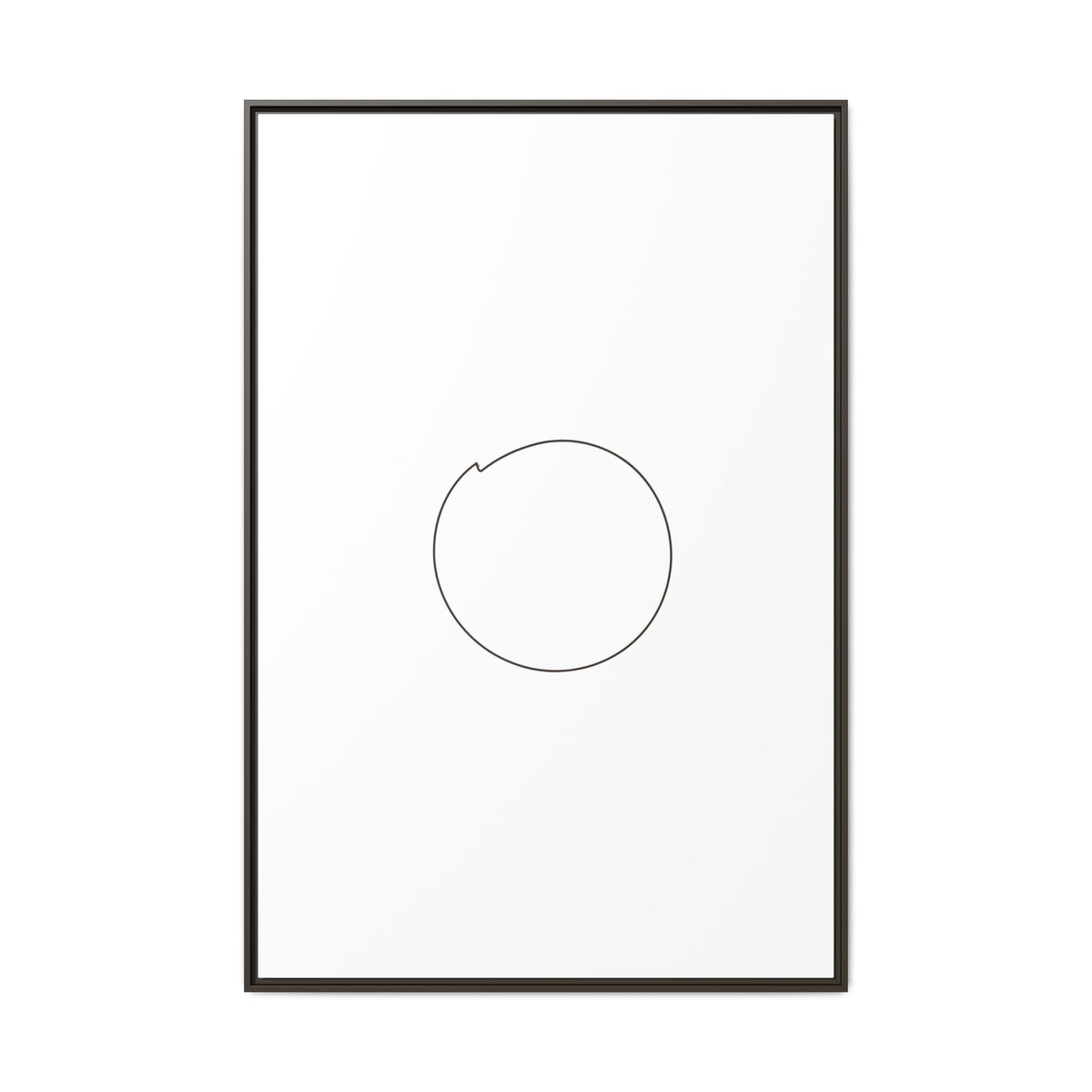 Framed matte canvas wall art featuring a minimal circular line design, by Printify, suitable for modern home decor.