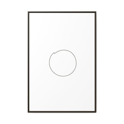 Framed matte canvas wall art featuring a minimal circular line design, by Printify, suitable for modern home decor.