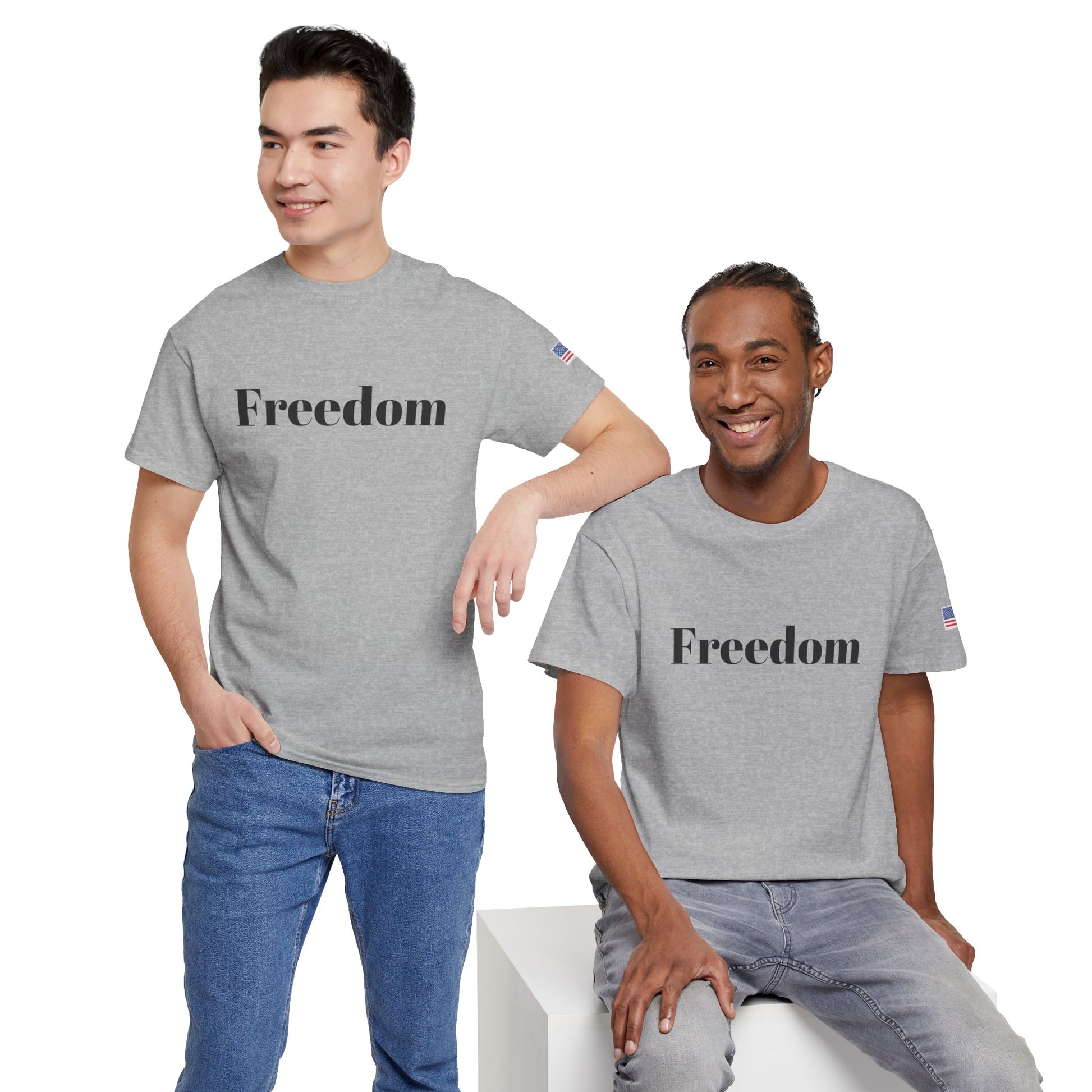 Freedom script tee | T-Shirt, American flag sleeve - TRV