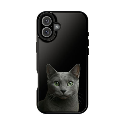 Russian Blue Cat Phone Case — Magnetic Impact-Resistant iPhone Cover