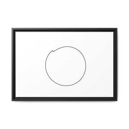 Framed matte canvas wall art featuring a minimal circular line design by Printify, modern and stylish home decor piece.