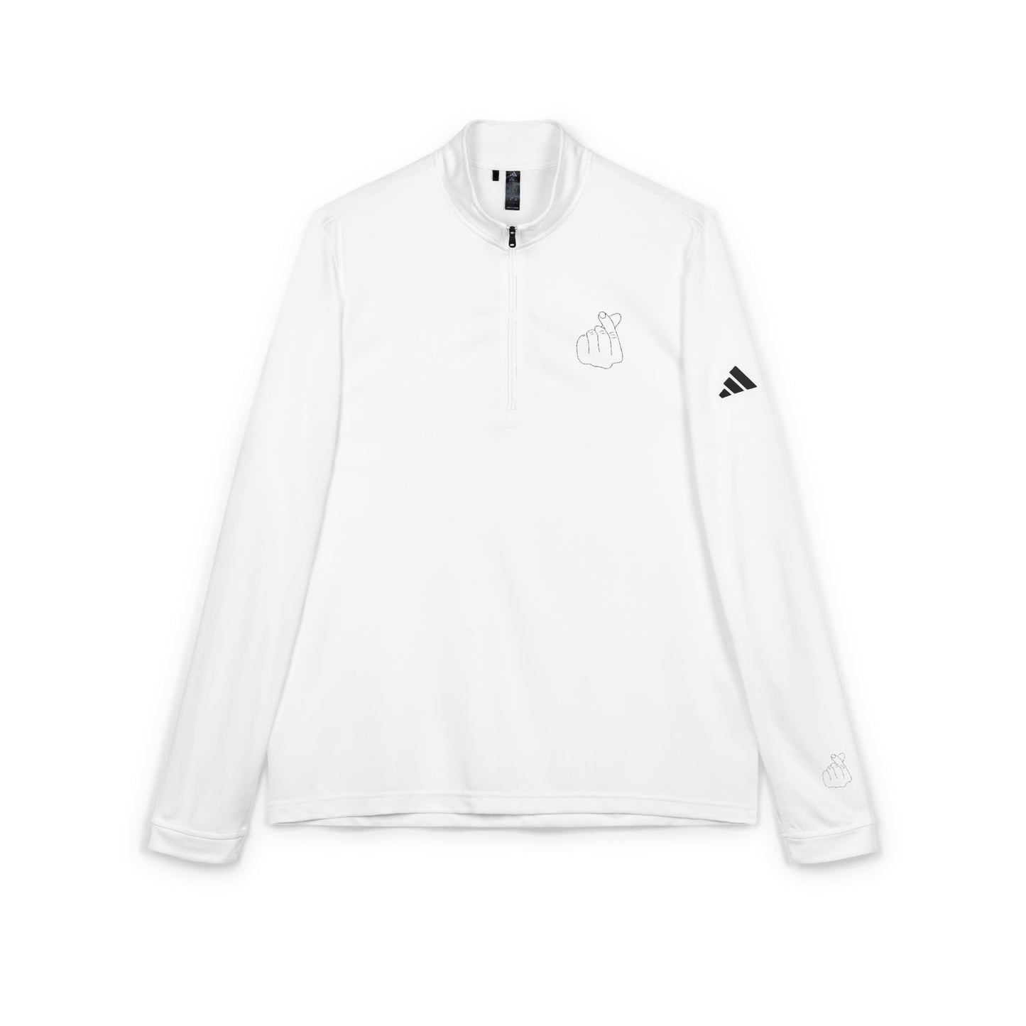 Adidas® Embroidered Quarter-Zip Pullover - Stylish Performance Layer With Love Gesture
