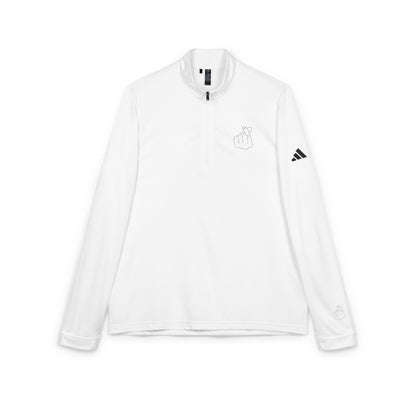 Adidas® Embroidered Quarter-Zip Pullover - Stylish Performance Layer With Love Gesture