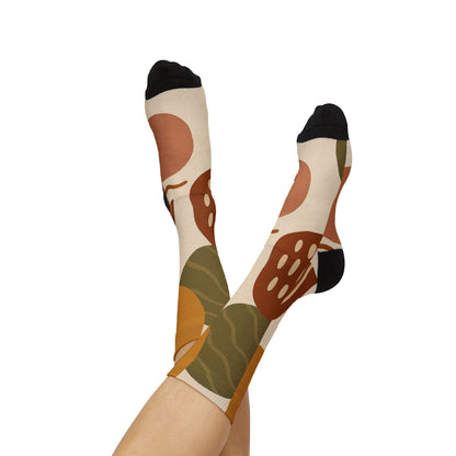 Abstract Floral Pattern Socks | Sublimation Crew Socks