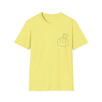 Trendy Unisex Softstyle T-Shirt with Love Hand Gesture Design
