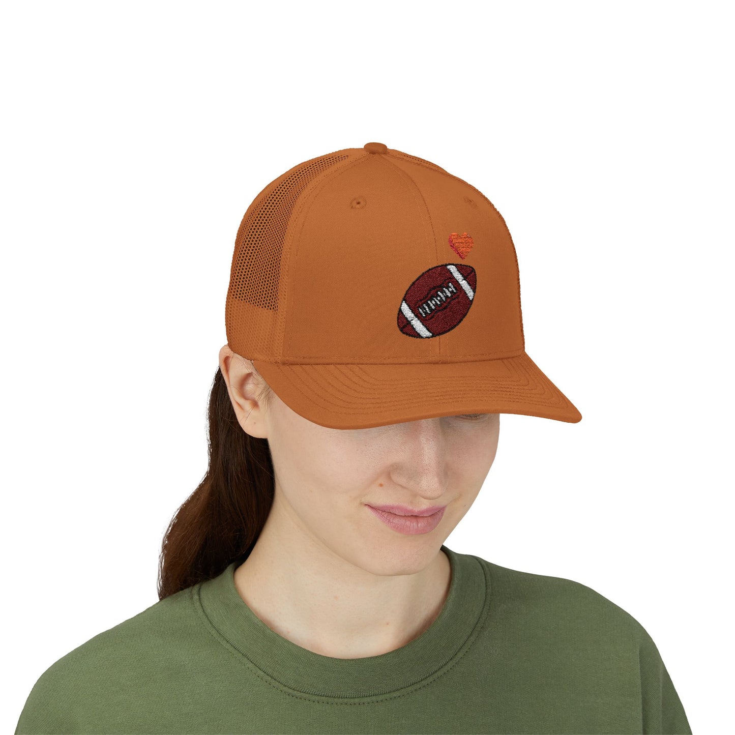 Football Love Snapback Trucker Cap, Sports Hat, Gift for Sports Fans, Casual Wear, Outdoor Activities - TRV