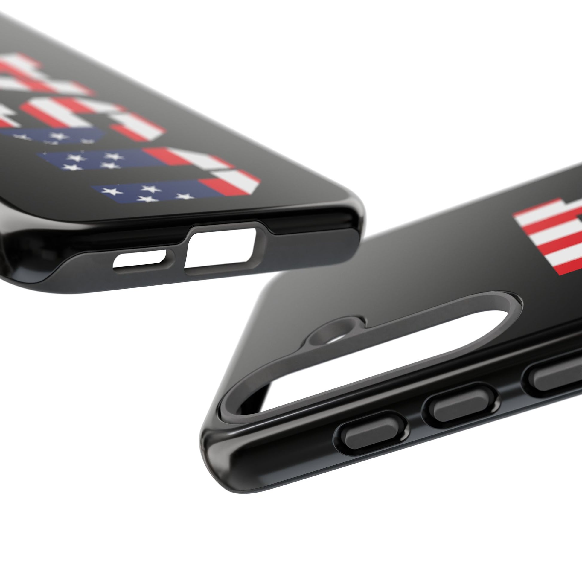 Patriotic American flag Printify phone case with tough protective design for smartphones.