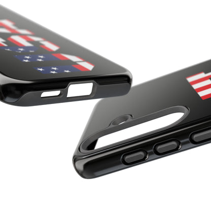 Patriotic American flag Printify phone case with tough protective design for smartphones.