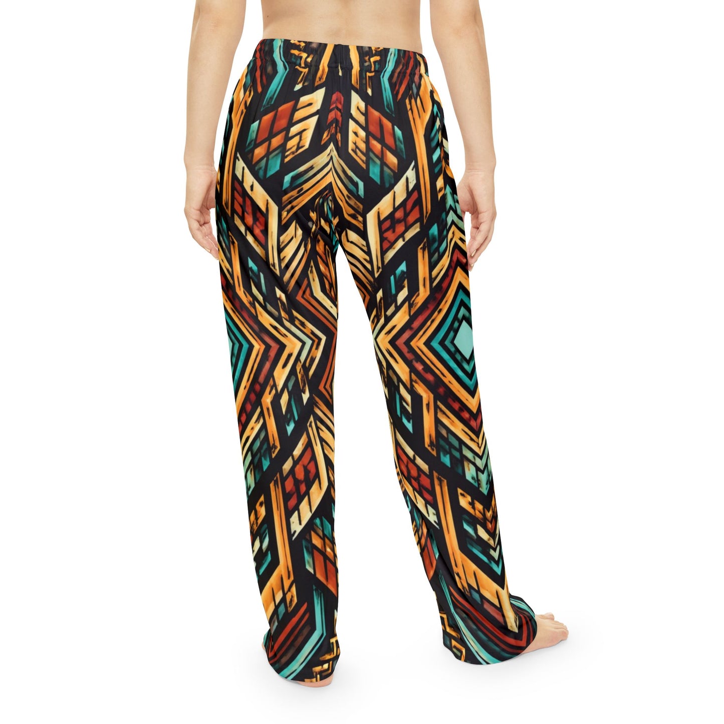 Geometric Tribal Print Pajama Pants | Aztec Pattern Lounge Bottoms