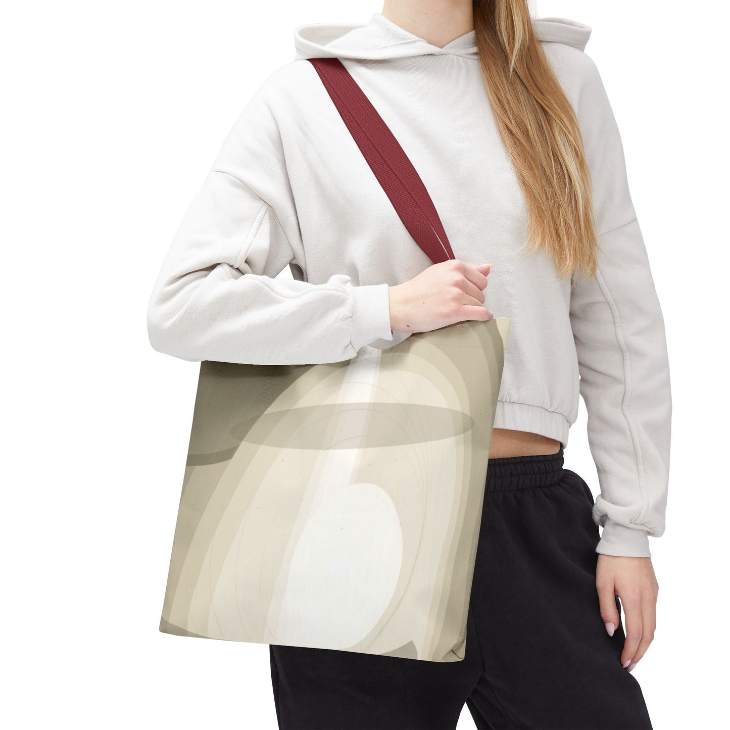 Neutral Abstract Light Beam Tote Bag | Minimalist Geometric Pattern
