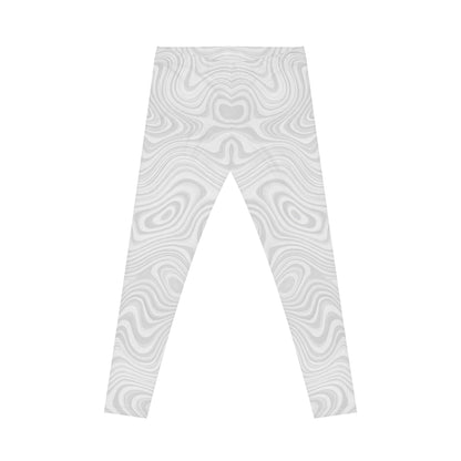 White marble swirl print women's casual leggings with all-over marble design and comfortable fit from Printify.